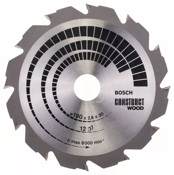 Lame BOSCH Construct Wood Ø190 x 30mm 12 dents